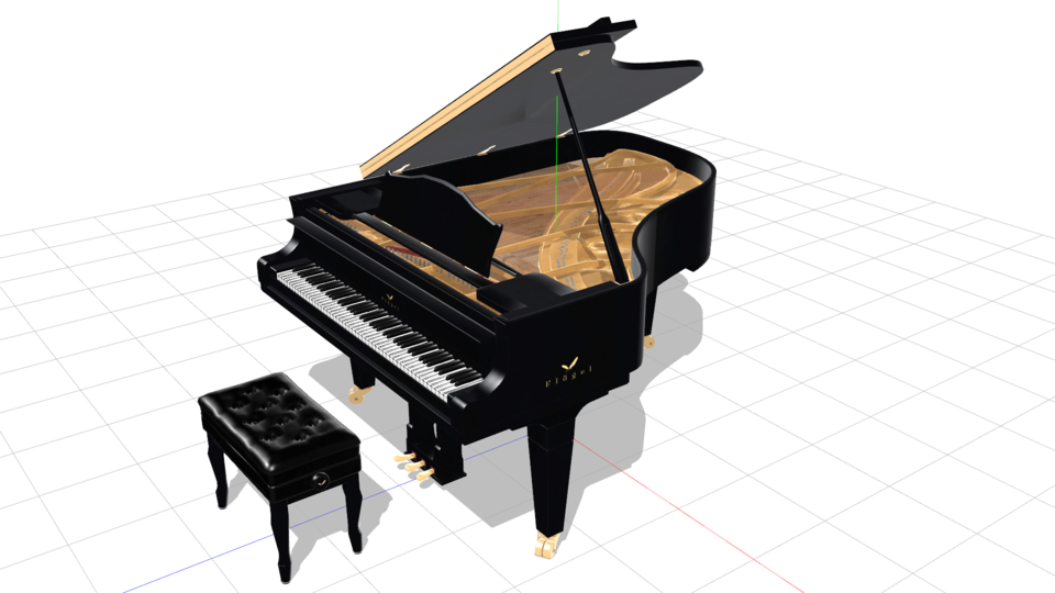 グランドピアノMMDモデル
