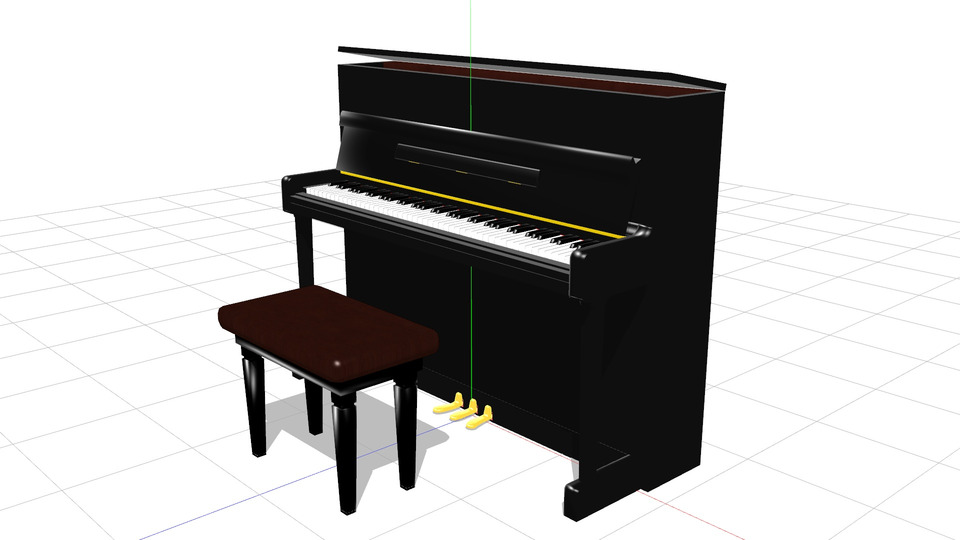 アップライトピアノMMDモデル