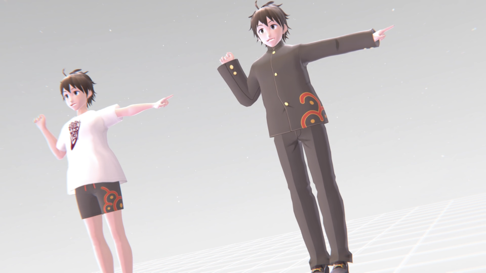 【MMD放サモ】主人公タイプ４水着と制服