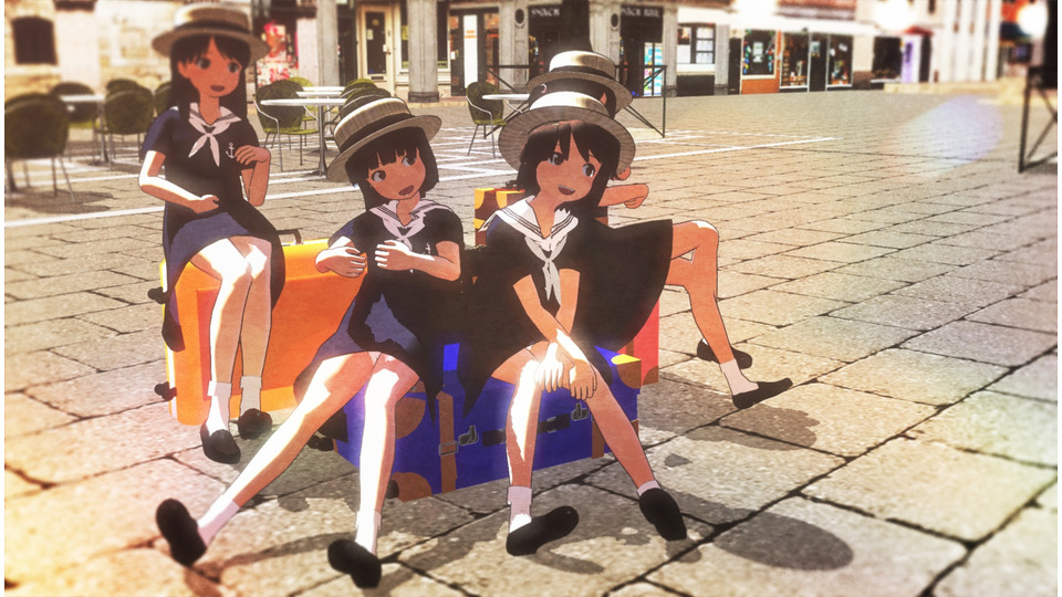マリンルックワンピ 紺
