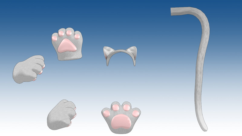 山田式猫耳尻尾手袋