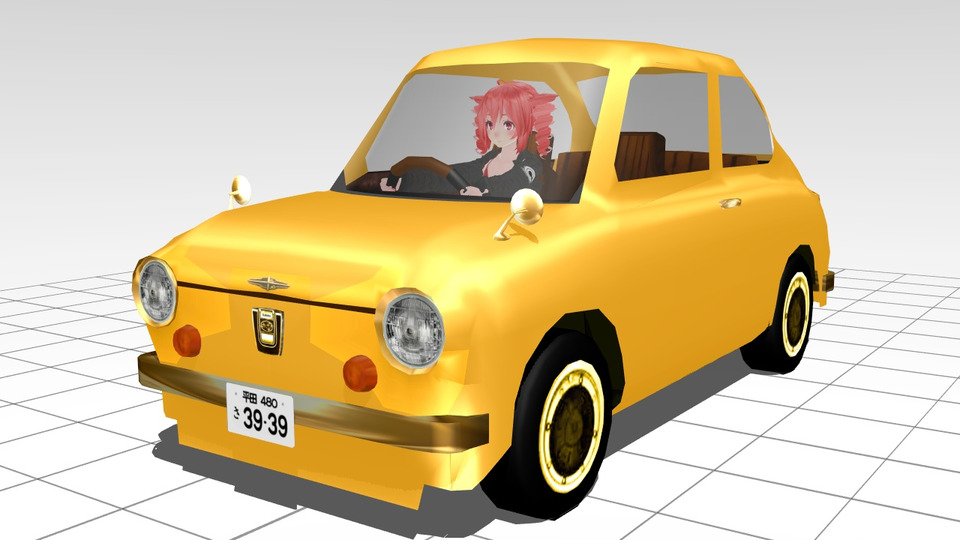 配布用 スバルR-2（360cc）旧車 内装とタイヤ回転付き