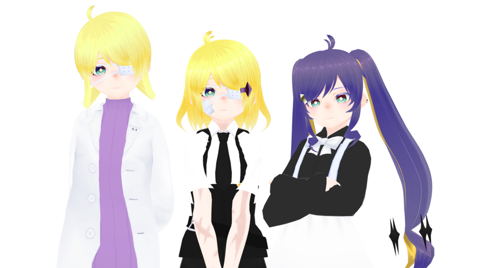 黄鏡式VRoid製旧新右心・左心、右心フルアラ