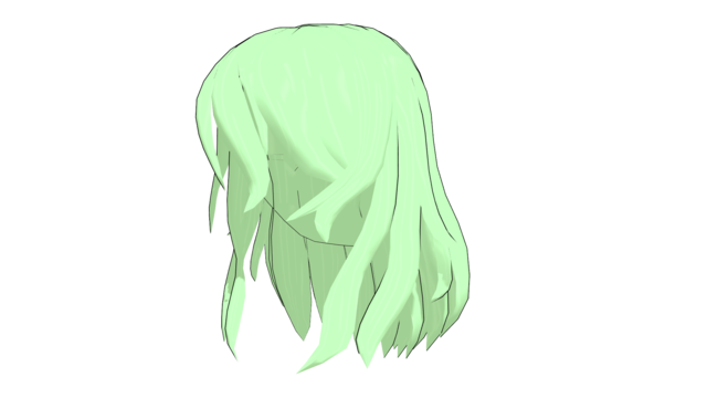MMD かわいい緑の髪