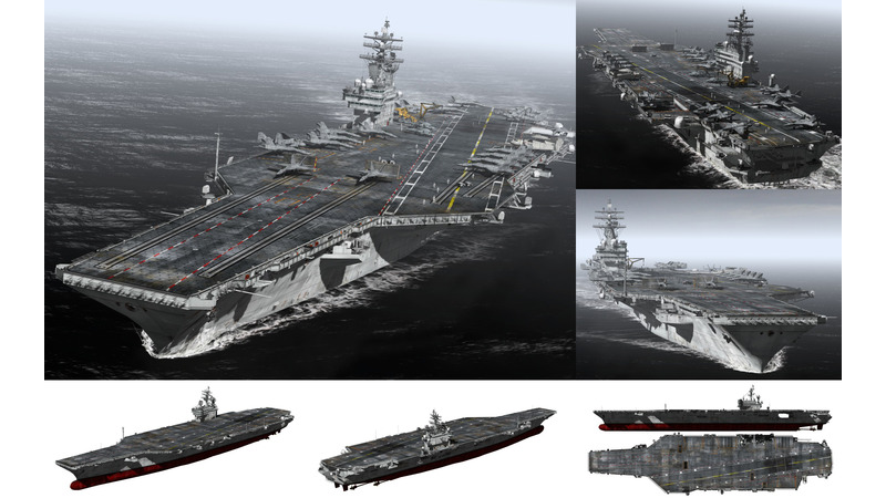 MMD用モブ航空母艦2003(R･ﾓﾌﾞｰｶﾞﾝ)セット