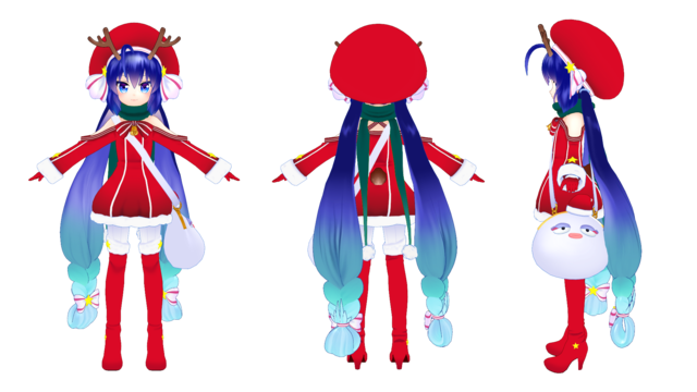 音街ウナ（公式モデル改）サンタウナ