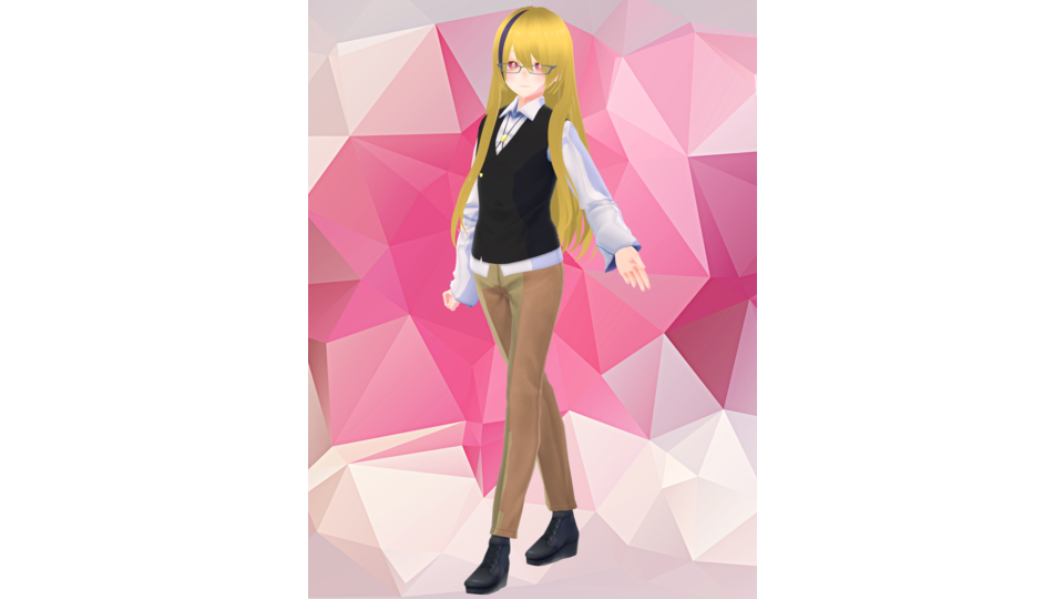 黄鏡式VRoid製黄琴まひろ　デフォ服風モデル