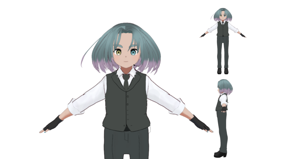 MMDモデル_ぬどね式仕事着みぞれ君