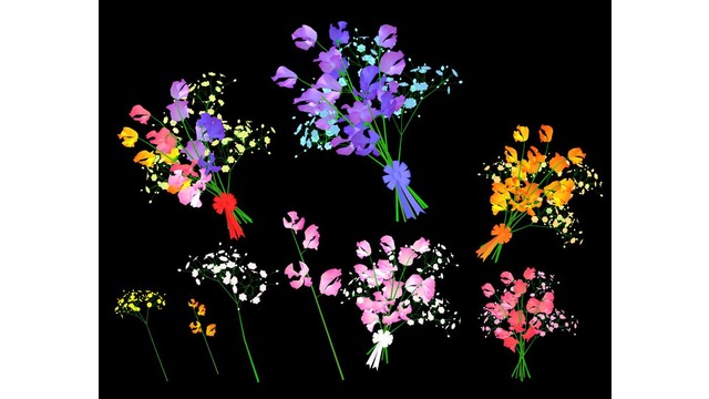 スイートピーとカスミソウ