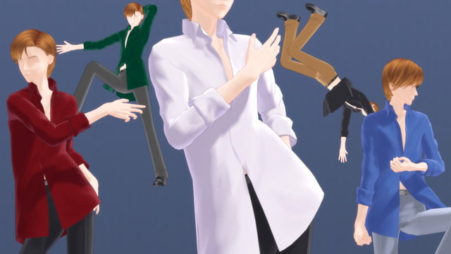 165_02 シャツ出し衣装 MMD costume model
