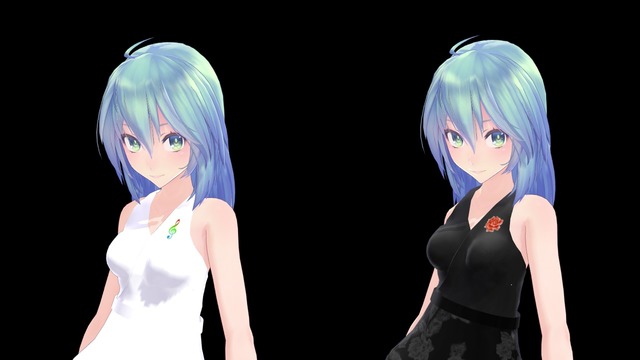 Tda式初音ミク　セミロング髪ワンピドレス