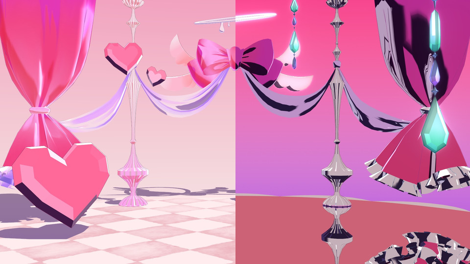 リボンとハートのステージ