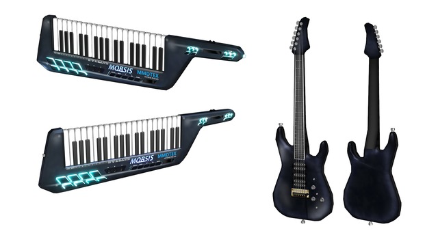 MMD用モブキーボード・ギターセット