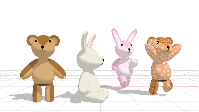 ウサギとクマのぬいぐるみ - BowlRoll