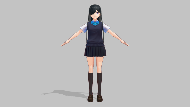 VRoid_メカクレ_制服