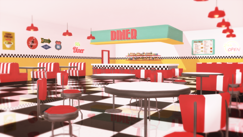 アメリカンダイナー風ステージ