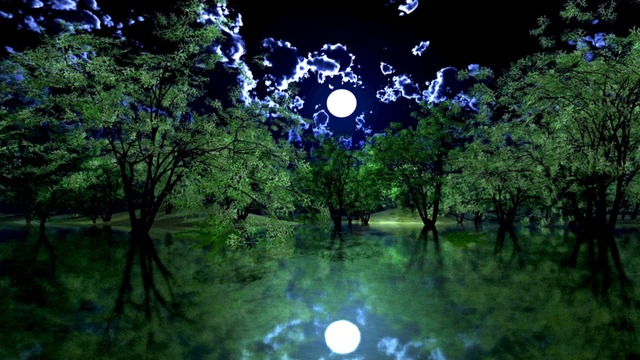 スカイドーム(夜の水辺の公園) VOL.TJ9