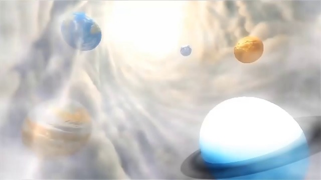 CG惑星と螺旋雲