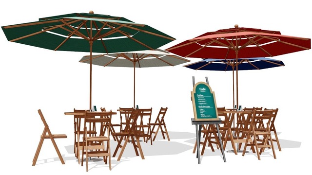 パラソル付きガーデンテーブル