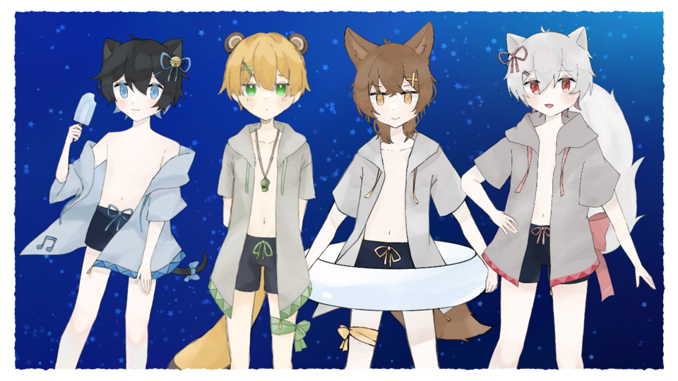 鈴音スズ・琴音コト・鼓音ツヅ・笛音フエ -びーちすたいる-