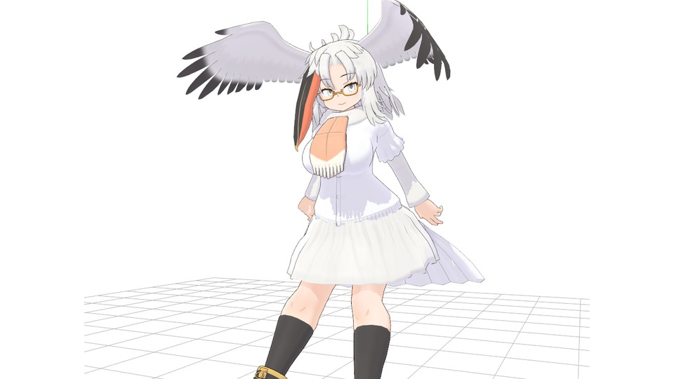 ニシハイイロペリカン（MMD オリフレ）