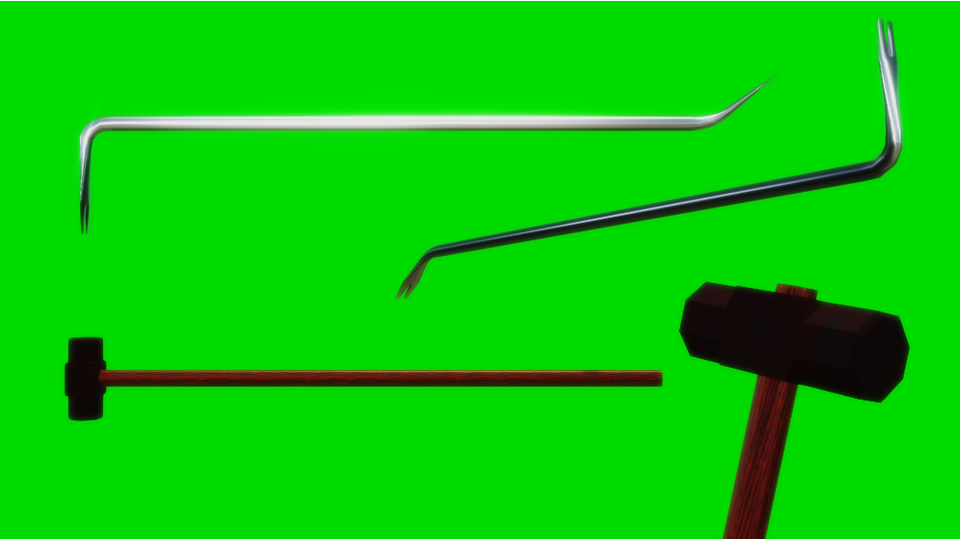 【MMDアクセサリ】解体バールと大ハンマ