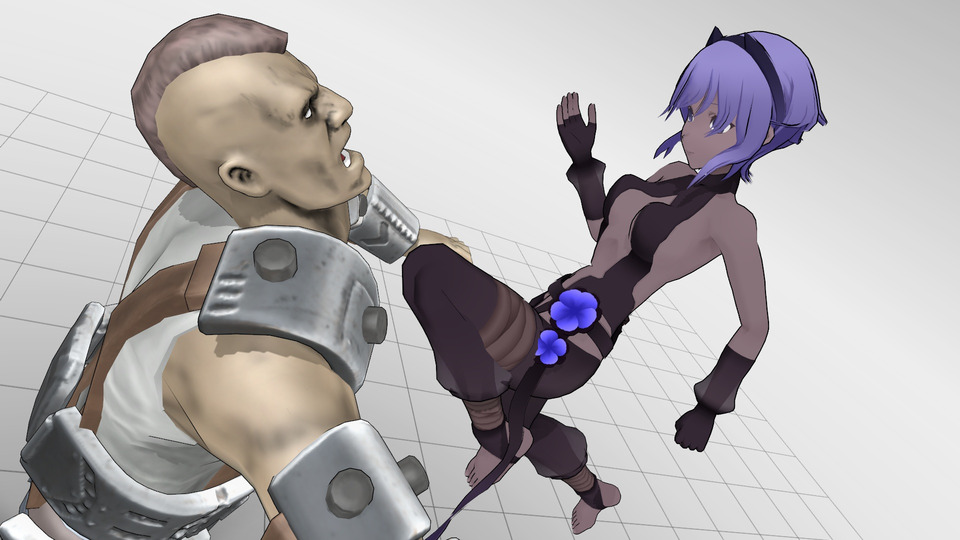 飛び膝蹴りモーション jumping knee kick BowlRoll