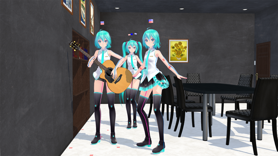 コント「ハンマーギター」 モーション＆部屋や小道具一式セット