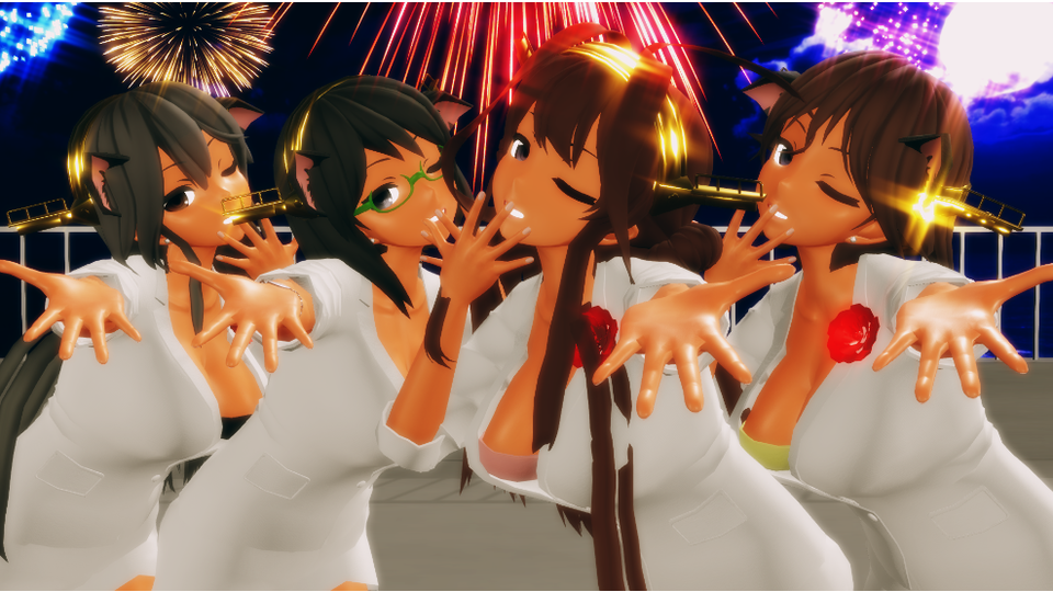 【MMDカメラ配布】アイドル（OPショートVer）（4人用）