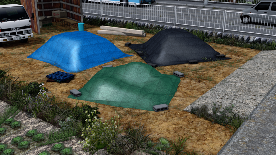 [小物]ブルーシートの山