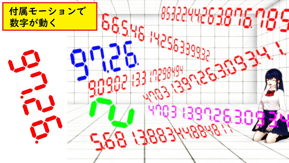 動く7セグデジタル数字