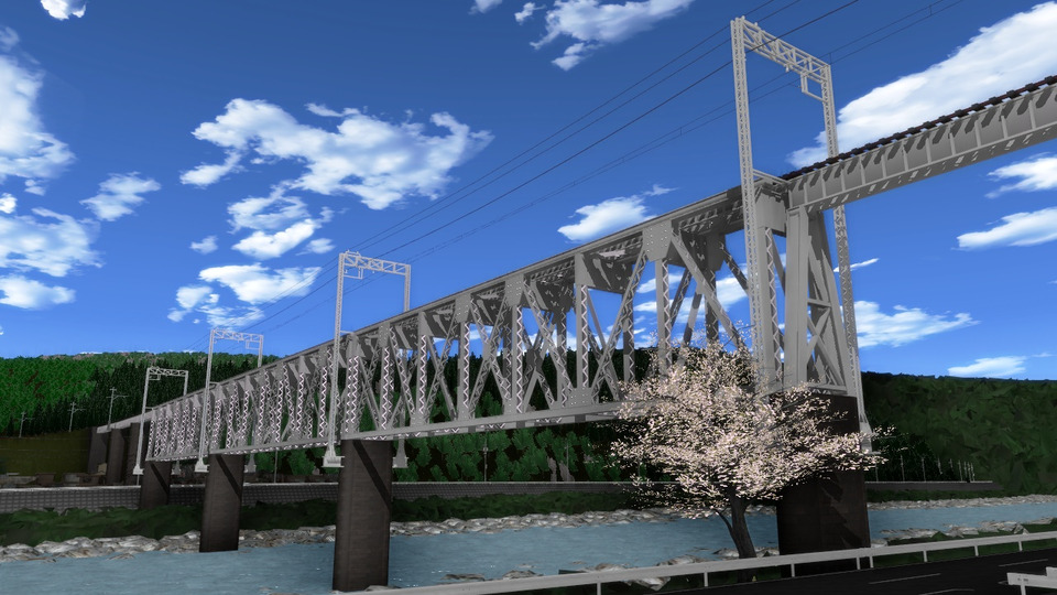 【MMD鉄道】アンダートラス橋【エクセルフレキ】