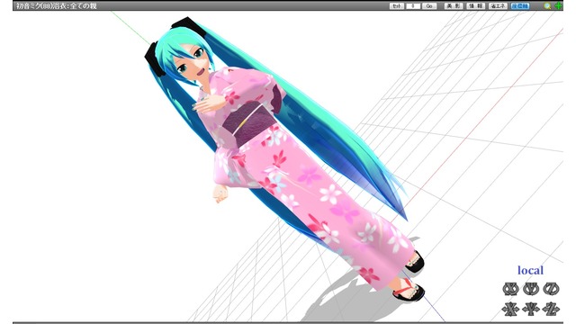 ミク 浴衣 mmd