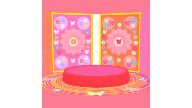 ポップな花と蝶ステージ