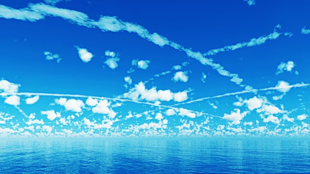 スカイドーム(青空と飛行機雲) VOL.S3