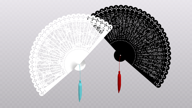 透かし柄の扇子