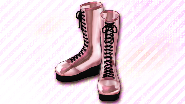 メタリック編み上げブーツ