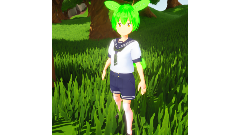 ずんだもん_セーラー服ズボン_MMDモデル