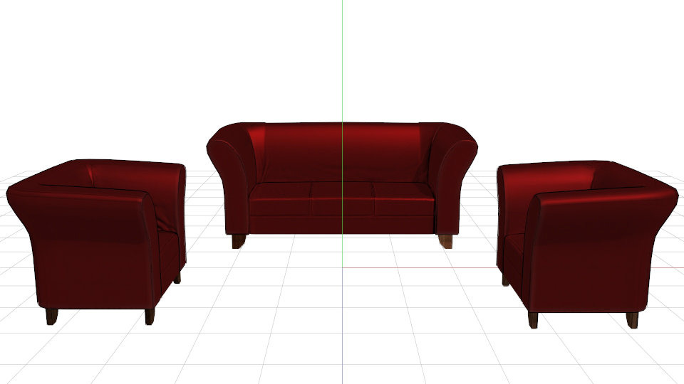 古いローポリソファ