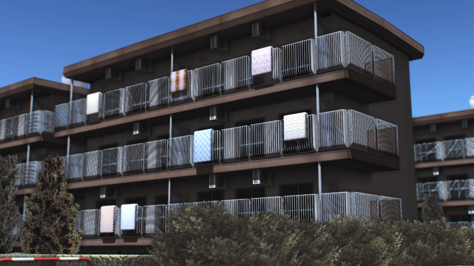 [小物]干され中の布団ver2