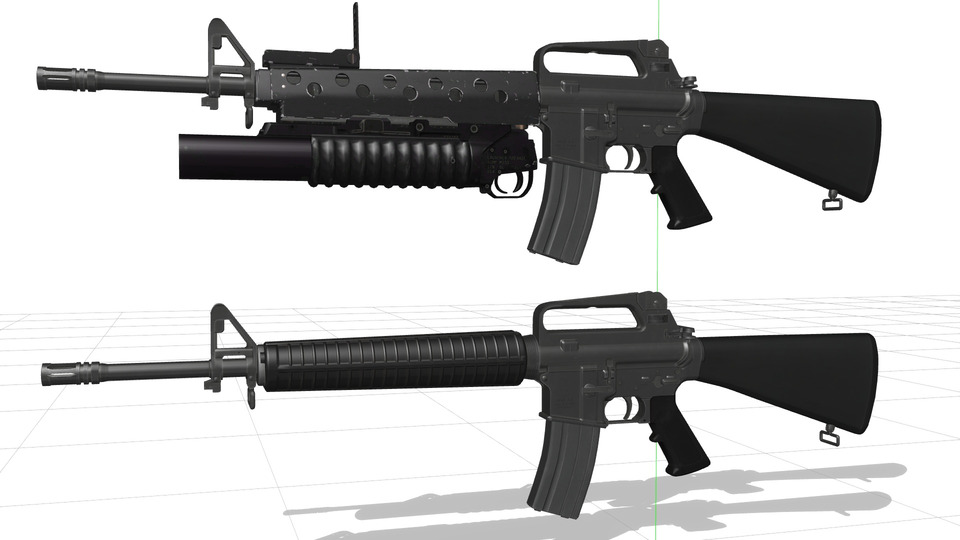 M16A2+M203 MMDモデル