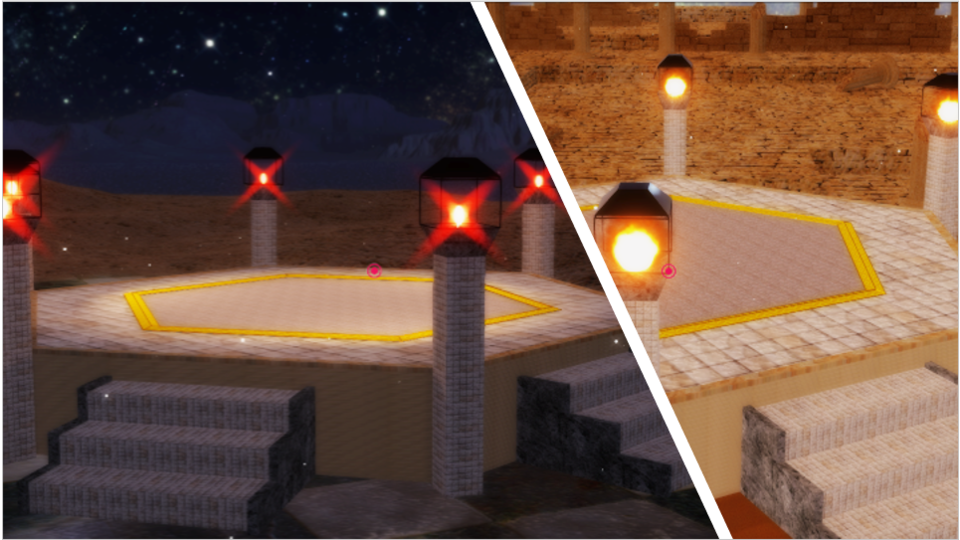 石造六角形ステージ