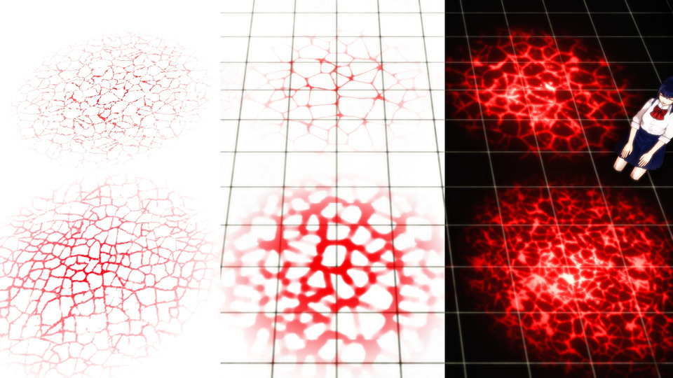 足元から広がる紋様