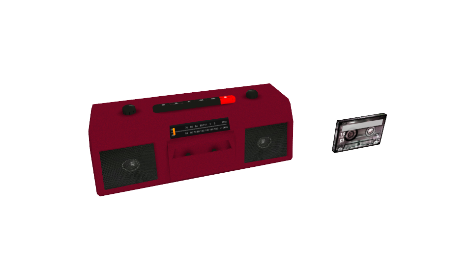 配布用ラジカセ＆カセットテープ