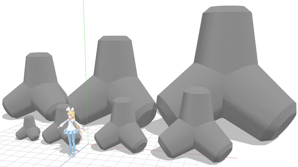 消波ブロックセットMMDモデル