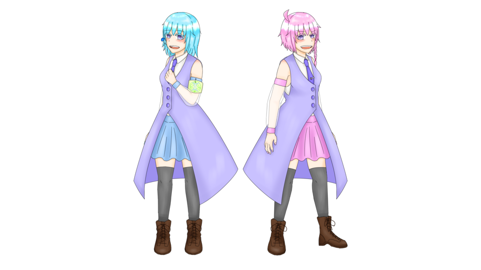 UTAU「双葉水瀬・双葉桃瀬」立ち絵2020