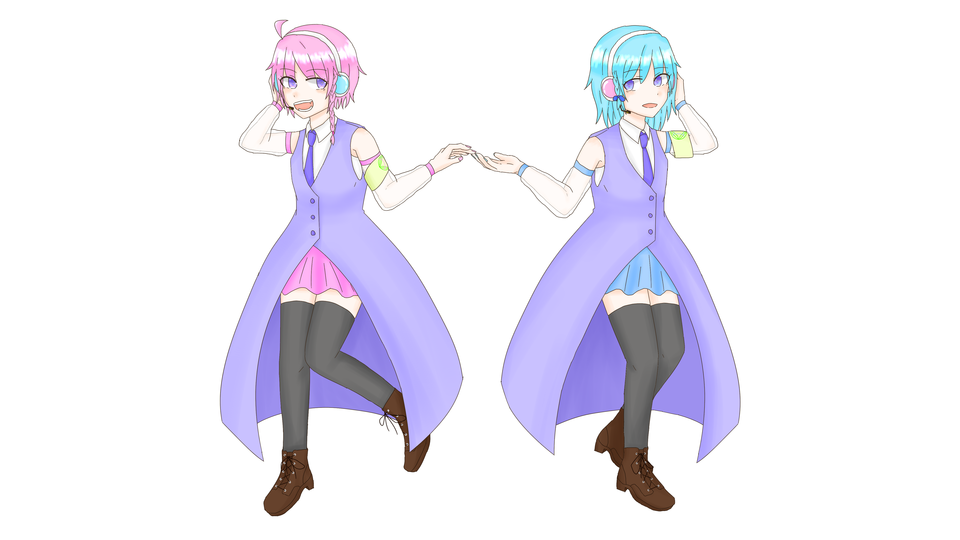 UTAU「双葉水瀬・双葉桃瀬」立ち絵2019