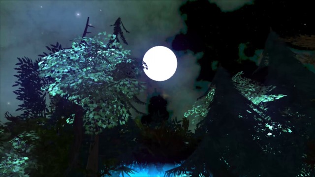 ＣＧ森の泉と月明り