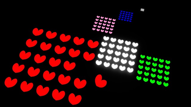 散らばるハート