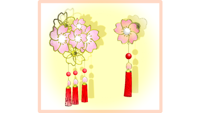 売約済み　二股かんざし〈菊large・Jellyfishなお花〉ヌーディピンク 売約済み 二股かんざし〈菊large・Jellyfishなお花〉ヌーディピンク